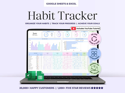 Combo #2 Life Management Pack: Habit Tracker + Goal Tracker + Finance Tracker