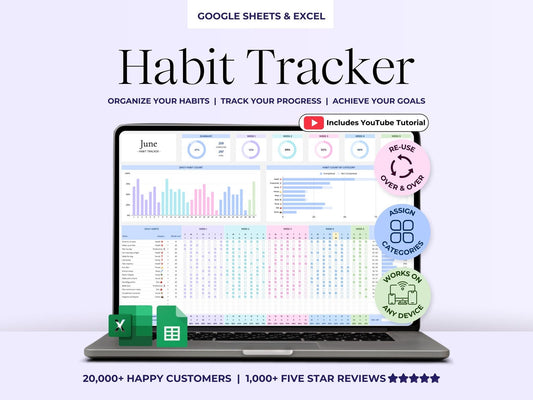 Combo #2 Life Management Pack: Habit Tracker + Goal Tracker + Finance Tracker